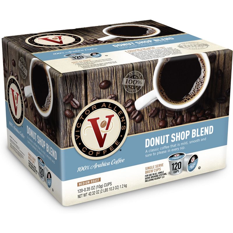 Victor Allen&#39;s Coffee Donut Shop Blend Single Serve Coffee Pods Medium Roast Coffee - 120ct, 3 of 8