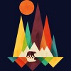 Junior's Design By Humans Mountain Bear By radiomode T-Shirt - 2 of 3