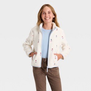 Girls' Faux Shearling Zip-Up Jacket - Cat & Jack™ - 1 of 3
