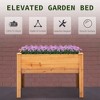 48" Raised Garden Bed with Hooks, 660lb Capacity Wood Elevated Planter Box with Water Draining and Liner, Funnel Design for Backyard Patio - 4 of 4