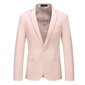 Cloudstyle Men's Suit Jacket One Button Slim Fit Sport Coat Daily Black Blazer - 1 of 4