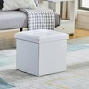 VECELO Folding Storage Ottoman Bench, Versatile Shoestool & Footstool, Bedroom Bench with Storage, Holds up to 660 lb - 3 of 4