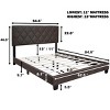 Queen Size Upholstered Platform Bed Frame with Adjustable Headboard 4W, White/Gray/Brown -ModernLuxe - 4 of 4