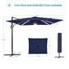 Sonkuki 11.5×9FT Offset Outdoor Solar LED Patio Aluminum Cantilever Umbrella with Infinite Canopy Angle Adjustment - 3 of 4