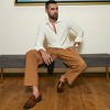 Campus Sutra Men Men's Ivory White Self-Design Wave Shirt - 3 of 3