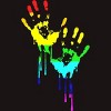 Adult Design By Humans Flag Rainbow Pride Hands By Avocato T-Shirt - 2 of 2