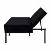69.7”Futon Sleeper Sofa,Upholstered with Polyester Fabric Convertible Sofa,Perfect for Small Spaces,Black - 2 of 4