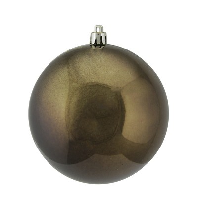 Vickerman Shiny Chocolate Brown Shatterproof UV Resistant Christmas Ball Ornament 4 (100mm)