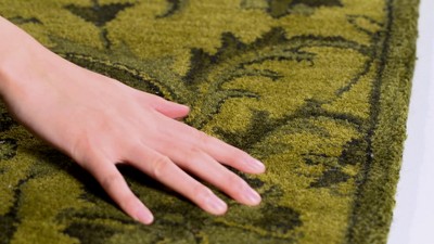 Handmade Olive Green Wool Tufted Area Rug 6' x 9'