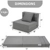 olding Sofa Bed, Foldable Couch Bed with Pillow, Convertible Sleeper Chair Mattress, Futon Floor Couch with Memory Foam Washable Cover, Gray - 3 of 4