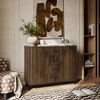 LuxenHome Dark Oak Manufactured Wood 47" W x 36" H 2-Door 4-Drawer Sideboard Cabinet - 4 of 4
