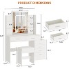 Makeup Vanity,Vanity Desk With Mirror and LED Lights, Dressing Table Set With USB Charging Station - 2 of 4
