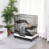 PawHut Rolling Small Animal Rabbit Cage for Bunny, Chinchillas, & Gerbils with a Large Living Space - 2 of 4