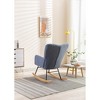 VASIP Teddy Fabric Rocking Gilder ,Wooden Rocking Legs Chair for Living Room,Ivory - 2 of 4