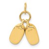 Black Bow Jewelry 14k Yellow Gold Polished Baby Shoes Charm or Pendant, 15mm - 3 of 4