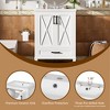 KWPZQEB Farmhouse Bathroom Vanity with Ceramic Sink, Freestanding Vanity with Divided Drawer, Floor Storage Cupboard with Dual Storage Shelves - 4 of 4