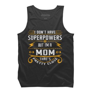 Men's Design By Humans I Don't Have Superpowers But I'm a Mom By ryona Tank Top - 1 of 2
