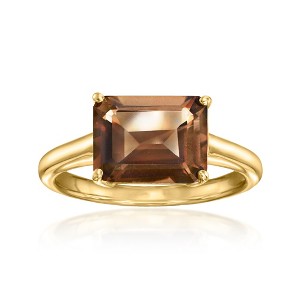 Ross-Simons 2.70 Carat Smoky Quartz East-West Ring in 18kt Gold Over Sterling - 1 of 4