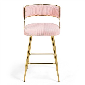 COWLOWN Luxury Corduroy Counter Stool with Gold Base, Bar Stool for Kitchen Island & Home Decor - 1 of 4