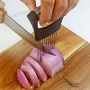 Cheer Collection Stainless Steel Onion Holder – Non-Slip Slicer Guide Tool for Vegetables, Fruits, and Meats - 4 of 4