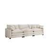 3-Seater Corduroy Mid-Century Sofa with Arm & Throw Pillows - 4 of 4