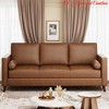 86" Leather Sofa, Mid-Century Modern Deep Seat Couch, PU Leather Couch, 3-Seat Sofa for Living Room, Office - 3 of 4