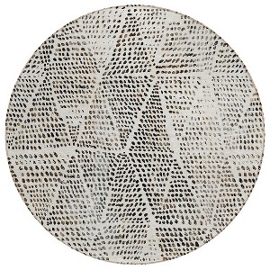 Ivory Charcoal And Beige Geometric Washable Indoor Outdoor Area Rug - 1 of 4