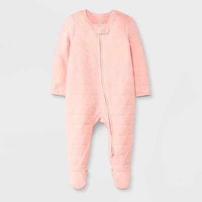Image of Baby Girls' Quilted Sleep N' Play - Cloud Island™ Pink 0-3M