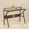 Costway Home Office Desk with Monitor Stand, Open Shelf & Metal Frame, Earphone Hook White/Brown/Black/Pink - 3 of 4