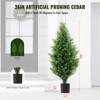 VEVOR Artificial Cedar Topiary Tree, 36 inch Tall (2 Pieces), with Extra Leaves & Pot Faux Evergreen Fake Pine Cypress Trees Plant, Green - 3 of 4