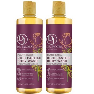 DR.JACOBS NATURALS All-Natural Plant Based Castile Rose Body Wash -Hypoallergenic, Dermatologist Tested, Sulfate-Free, Paraben-Free - 1 of 4