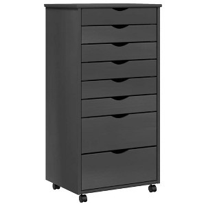vidaXL MOSS 8-Drawer Chest with Wheels, Solid Pinewood - 1 of 4