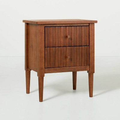 Turned Leg Wood 2-Drawer Nightstand - Brown - Hearth & Hand™ with Magnolia