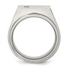 Black Bow Jewelry Men's 14mm Stainless Steel & CZ Brushed/Polished Signet Tapered Ring - 2 of 4
