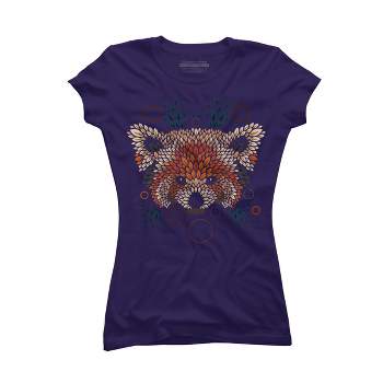 Junior's Design By Humans Red Panda Face By LetterQ T-Shirt