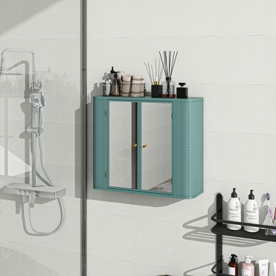 NicBex Wall Mounted Bathroom Cabinet with Mirror&2 Shelves,Matte Finish Mirrored Space-Savng Medicine Cabinet for Bathroom,Bathroom Organizer