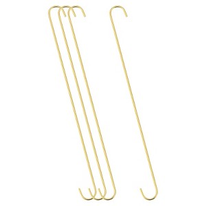 Unique Bargains S-shaped Extra Long Steel for Garden Bathroom Closet Hooks 4 Pcs - 1 of 4