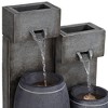 John Timberland Mendit Rustic Cascading 2-Jar Outdoor Wall Floor Water Fountain with LED Light 29" for Yard Garden Patio Home Deck Lawn - 3 of 4