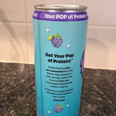 Protein Pop Blue raspberry Clear Protein Drink 12oz : Target