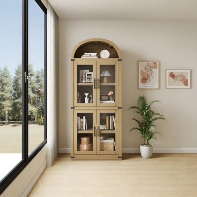 Arched Cabinet 71.6" Tall Kitchen Pantry, Farmhouse Storage Cabinet, Large Storage Pantry with Doors