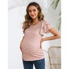 Clearlove Maternity Tops Women's Ruffle Short Sleeve T Shirt Lightweight Casual Pregnancy Clothes - 4 of 4