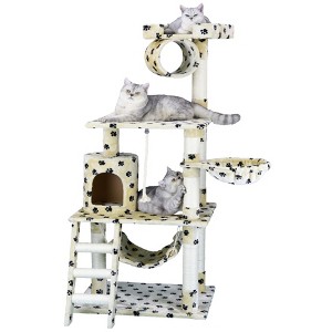 Go Pet Club 62" Classic Cat Tree with Sisal Covered Posts F67 - 1 of 2
