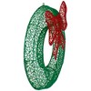 Northlight 24" LED Lighted Green Glitter Wreath with Red Bow Outdoor Christmas Decoration - 4 of 4