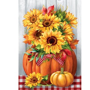 Briarwood Lane Fall Garden Flag 12x18 For Outdoor Sunflowers in Pumpkin For Fall Garden Flag Flags For Outside - 1 of 4