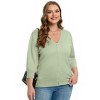 Clearlove Knit Cardigan for Plus Size  Women Open Front Button Lightweight Sweaters V Neck Loose 3/4 Sleeve Cardigans Outwear - 2 of 4