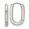 Chisel Stainless Steel Polished Elongated 3mm Hinged Hoop Earrings - 2 of 4