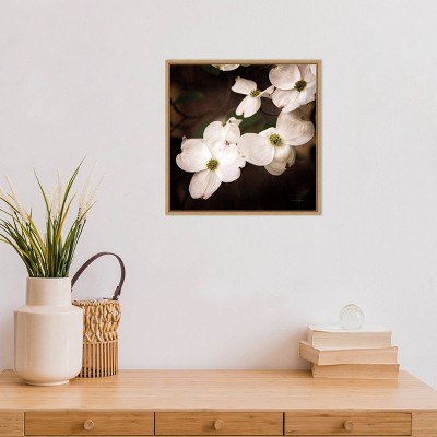 20" x 19" White Dogwood Blossoms Framed Canvas Print