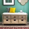 CAVINAS Storage Bench Shoe Rack Storage Bench with 3 Drawers and 3 Rattan Baskets - 4 of 4