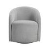 Boucle Upholstery Solid Wood Swivel Barrel-Back Accent Chair with Foam Padding, Attached Cushions and 360-Degree Swivel - 3 of 4