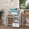 ELECWISH Craft Organizer Storage Cabinet, White Craft Storage Cabinet with Two Doors and Drawer for Craft Room - 2 of 4